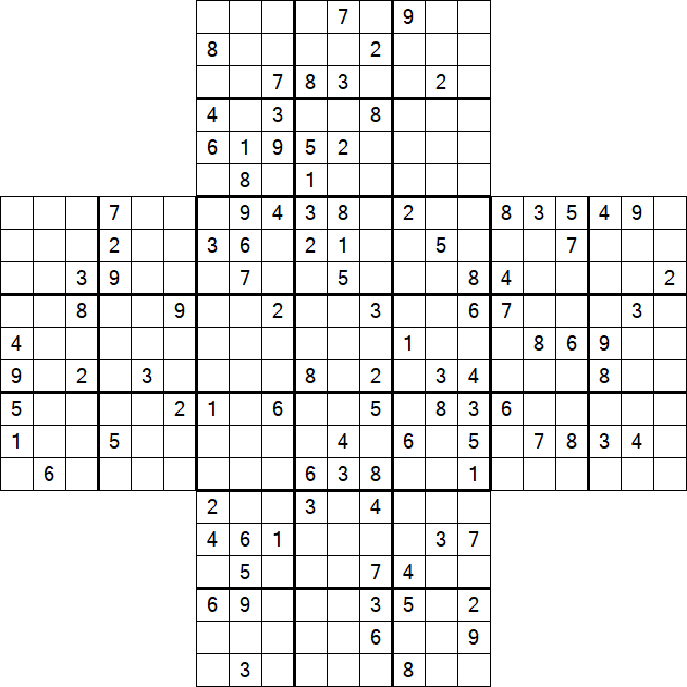 Cross Sudoku - Difficile