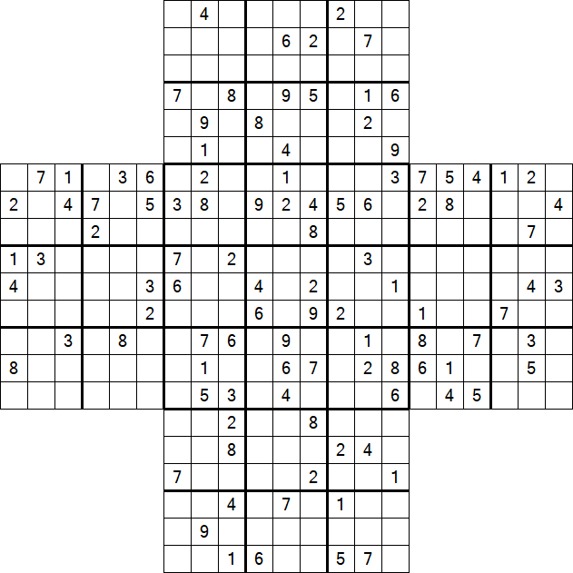 Cross Sudoku - Difficile