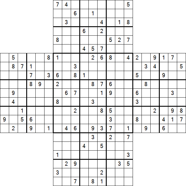 Cross Sudoku - Difficile