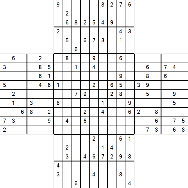 Cross Sudoku - Difficile