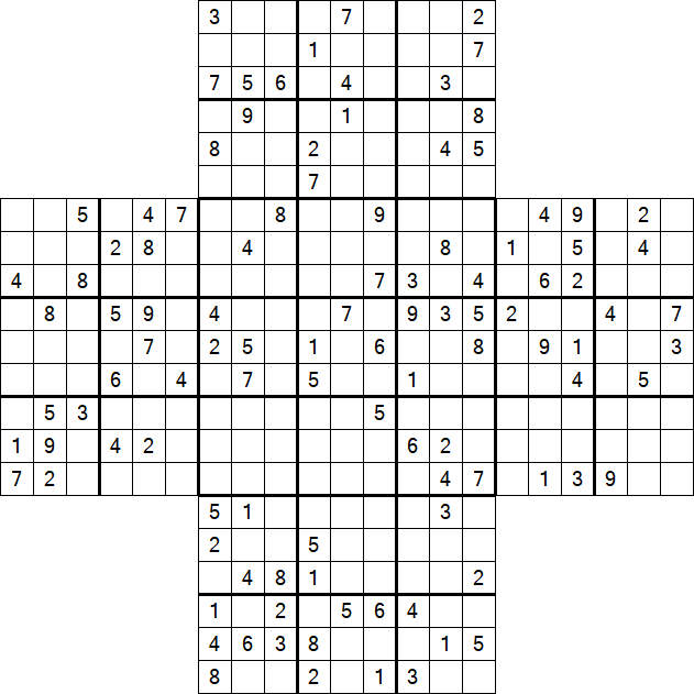 Cross Sudoku - Difficile