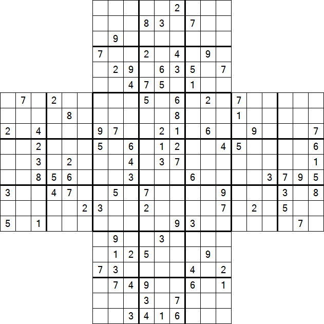 Cross Sudoku - Difficile
