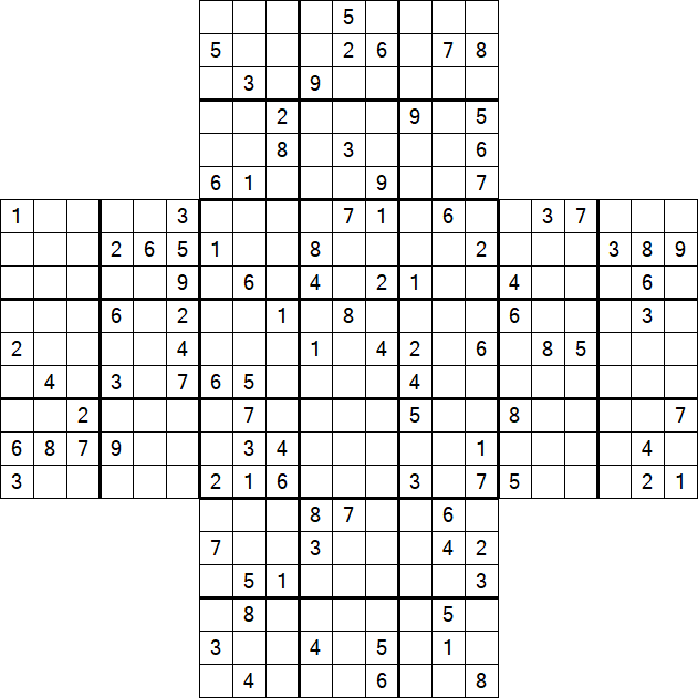 Cross Sudoku - Difficile