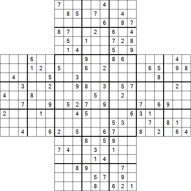 Cross Sudoku - Difficile
