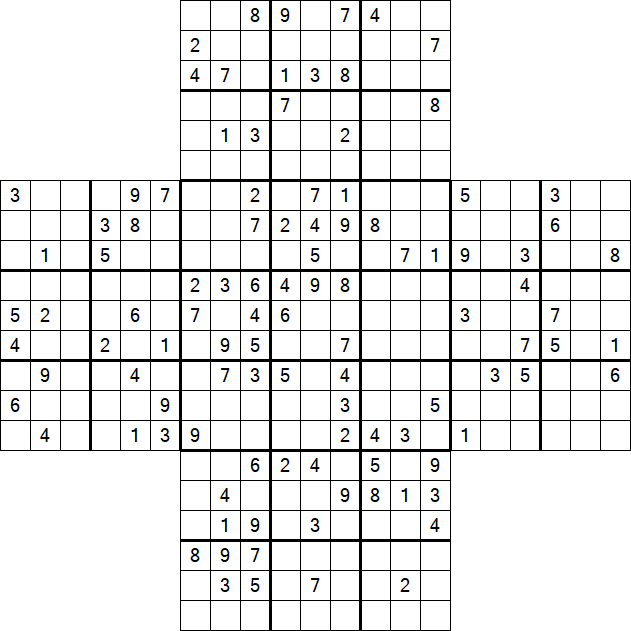 Cross Sudoku - Difficile