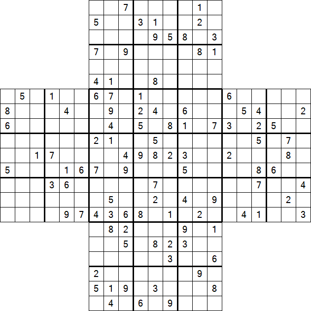 Cross Sudoku - Difficile