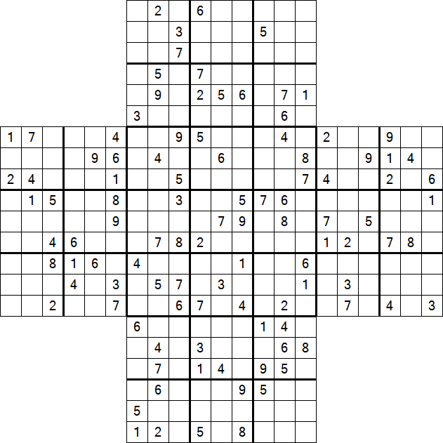 Cross Sudoku - Difficile