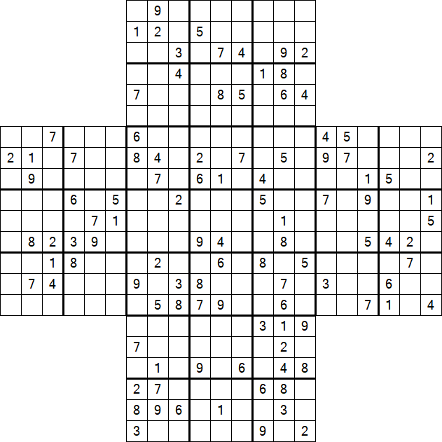 Cross Sudoku - Difficile