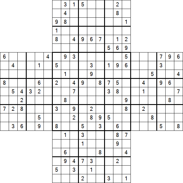 Cross Sudoku - Difficile