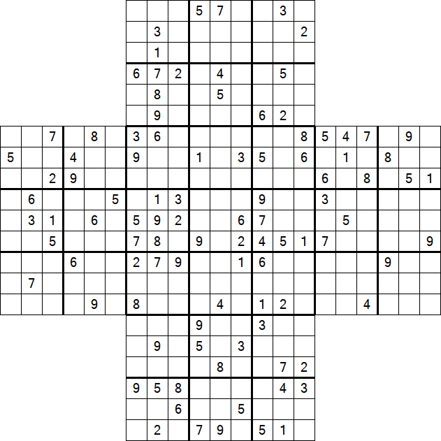 Cross Sudoku - Difficile