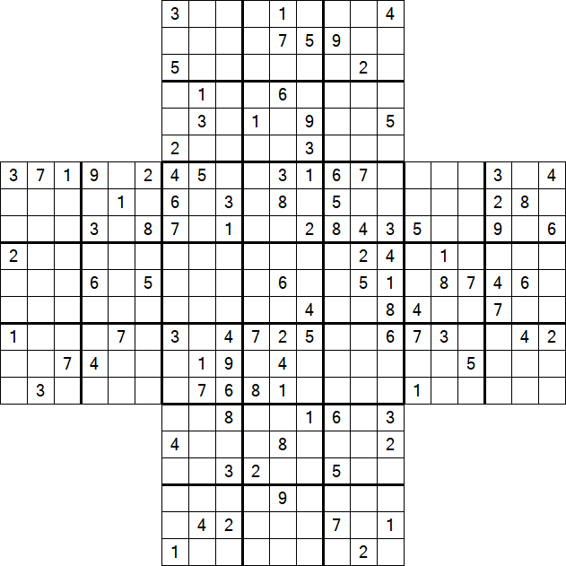 Cross Sudoku - Difficile