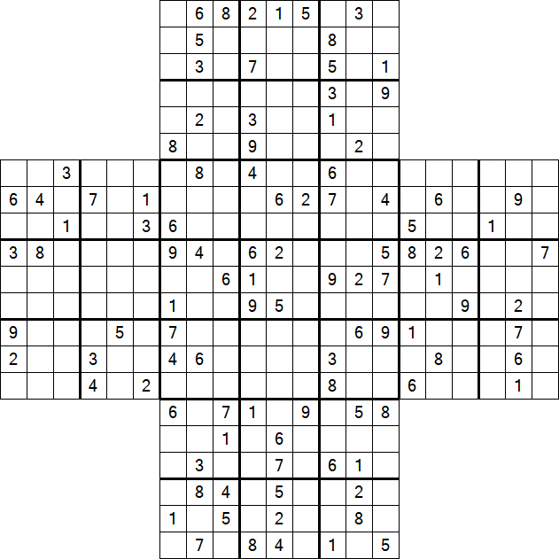 Cross Sudoku - Difficile