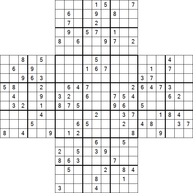 Cross Sudoku - Difficile