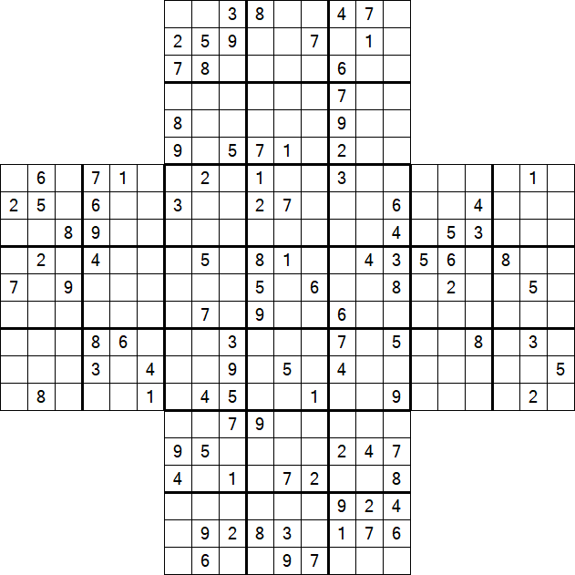 Cross Sudoku - Hard