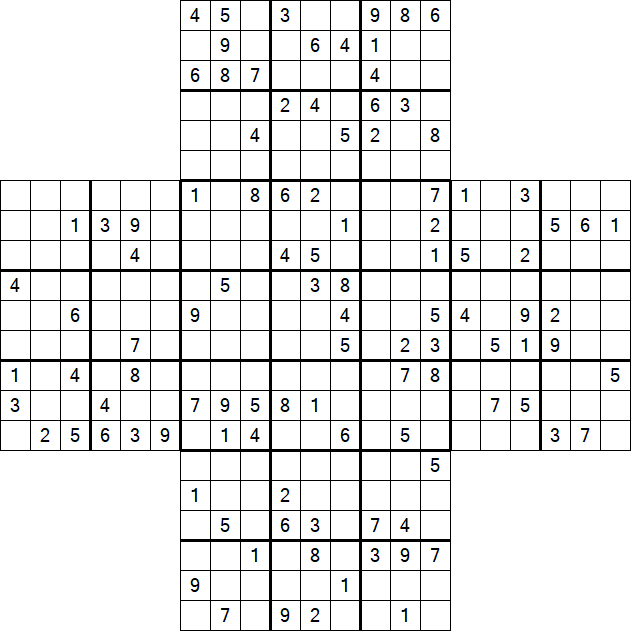 Cross Sudoku - Hard