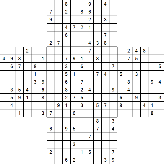 Cross Sudoku - Hard