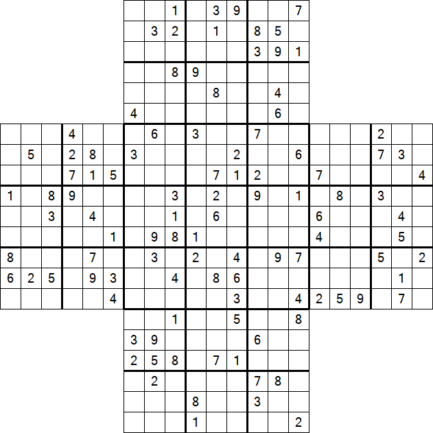 Cross Sudoku - Hard