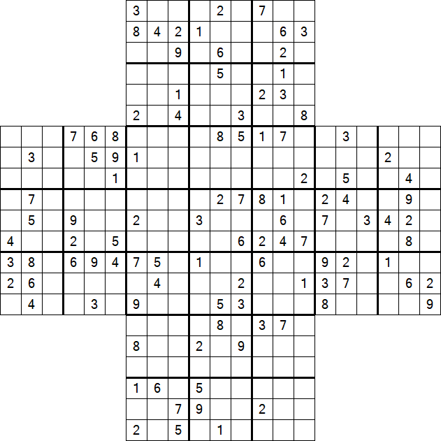 Cross Sudoku - Hard