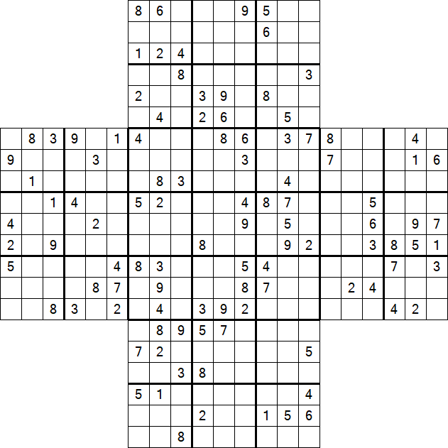 Cross Sudoku - Hard
