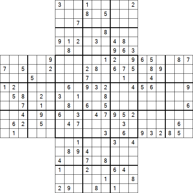 Cross Sudoku - Hard