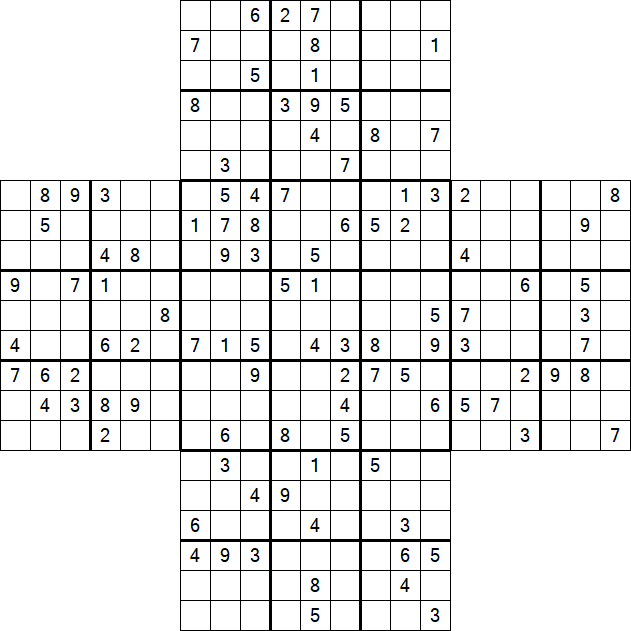 Cross Sudoku - Difficile