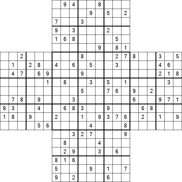 Cross Sudoku - Hard