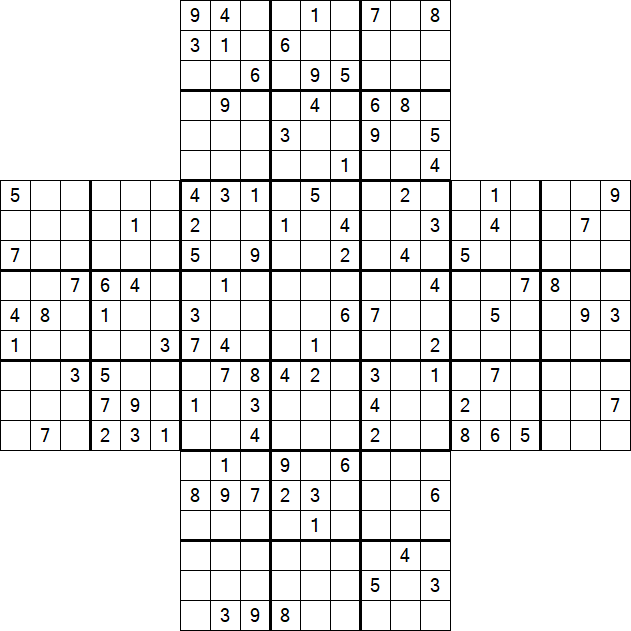 Cross Sudoku - Hard