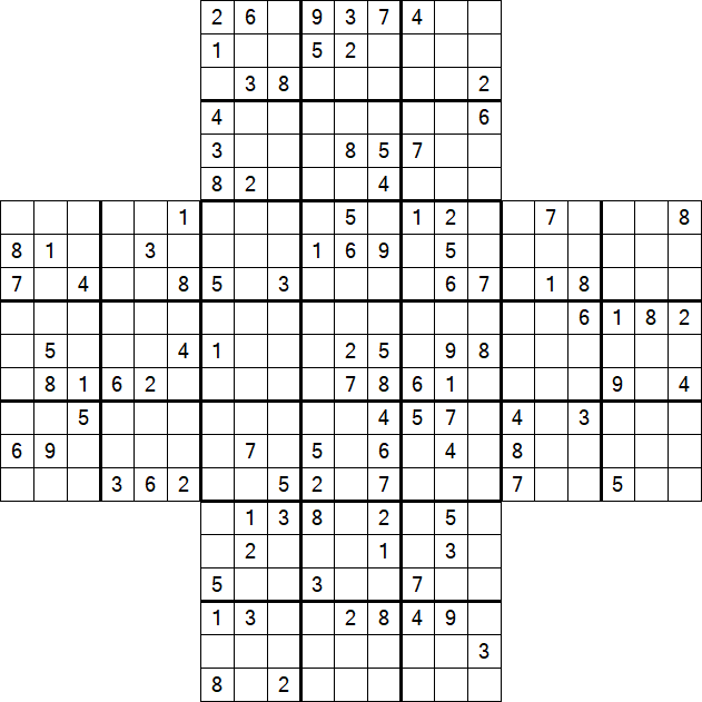 Cross Sudoku - Hard