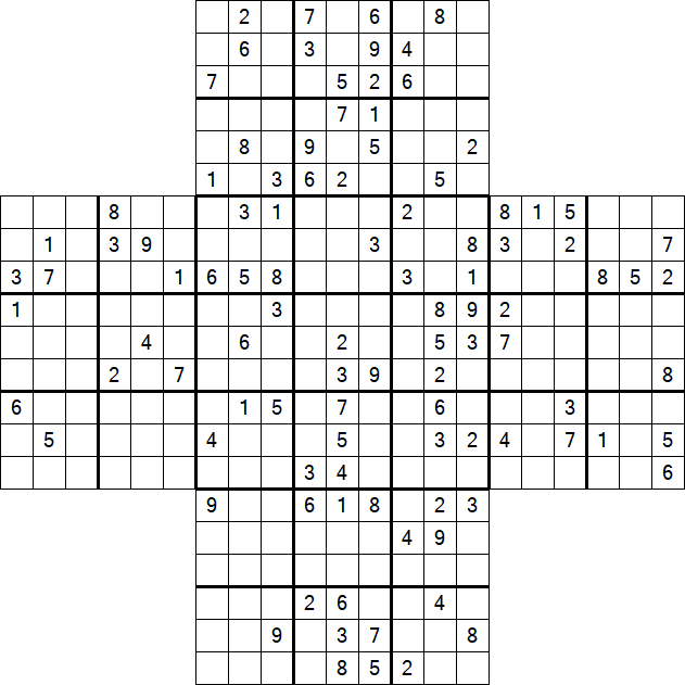 Cross Sudoku - Hard