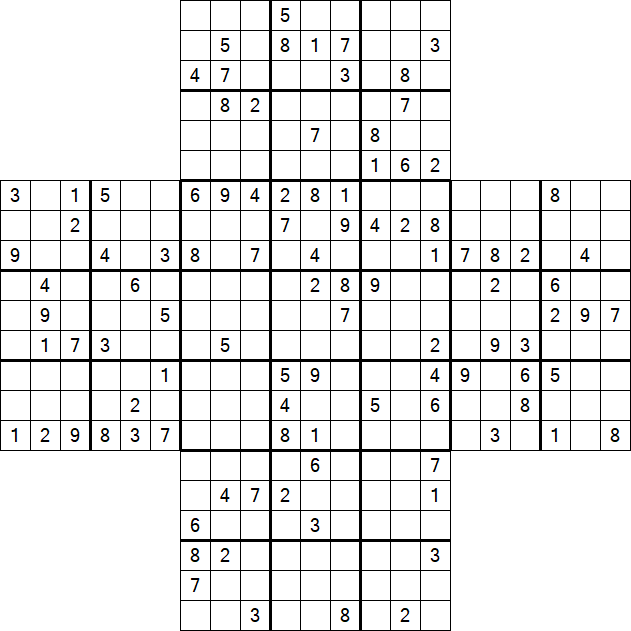 Cross Sudoku - Hard