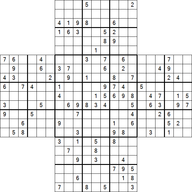 Cross Sudoku - Difficile