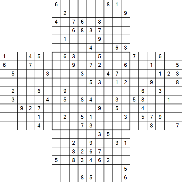 Cross Sudoku - Difficile