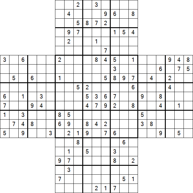 Cross Sudoku - Difficile