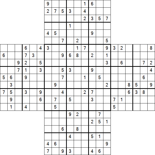 Cross Sudoku - Hard