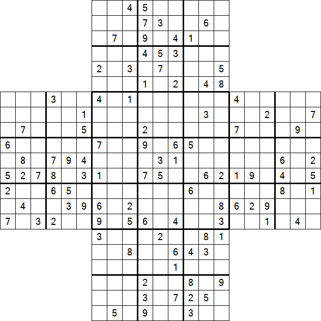 Cross Sudoku - Hard
