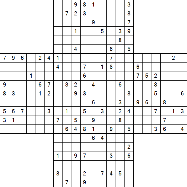 Cross Sudoku - Hard