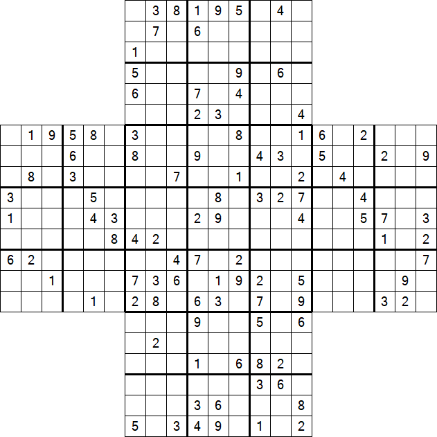 Cross Sudoku - Hard