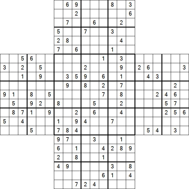 Cross Sudoku - Hard