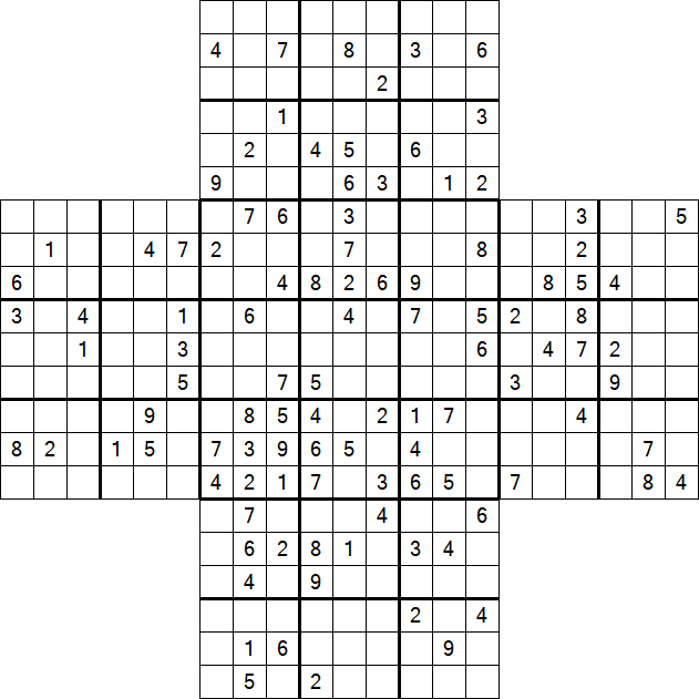 Cross Sudoku - Hard