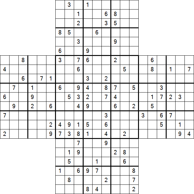 Cross Sudoku - Hard