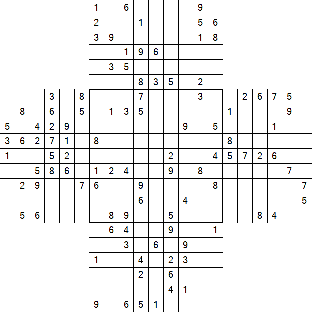 Cross Sudoku - Difficile