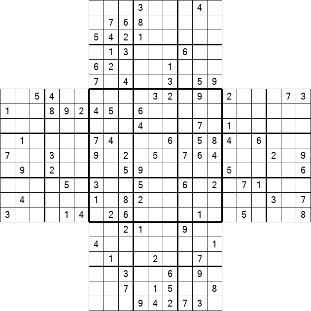 Cross Sudoku - Hard
