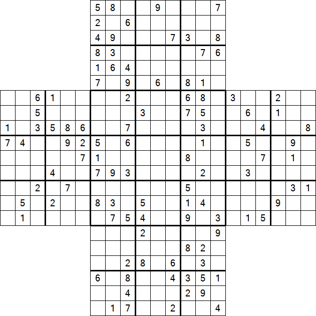 Cross Sudoku - Hard