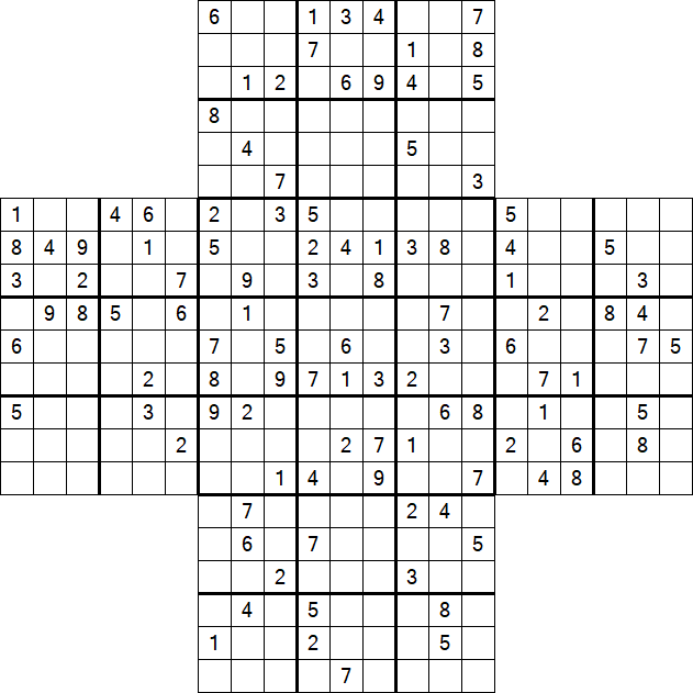 Cross Sudoku - Hard