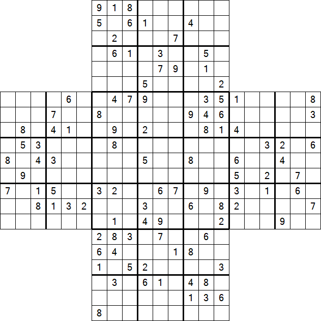 Cross Sudoku - Hard