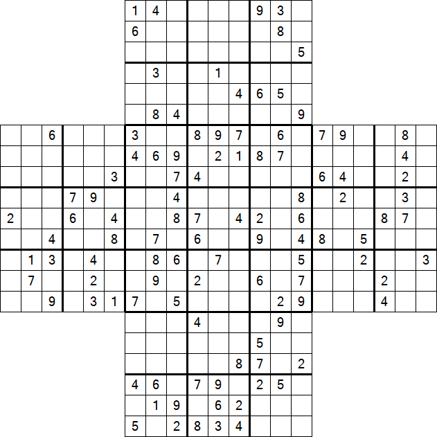 Cross Sudoku - Hard