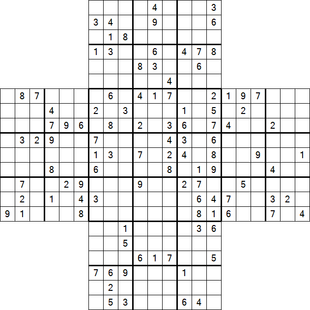 Cross Sudoku - Hard