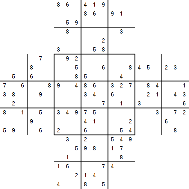 Cross Sudoku - Hard