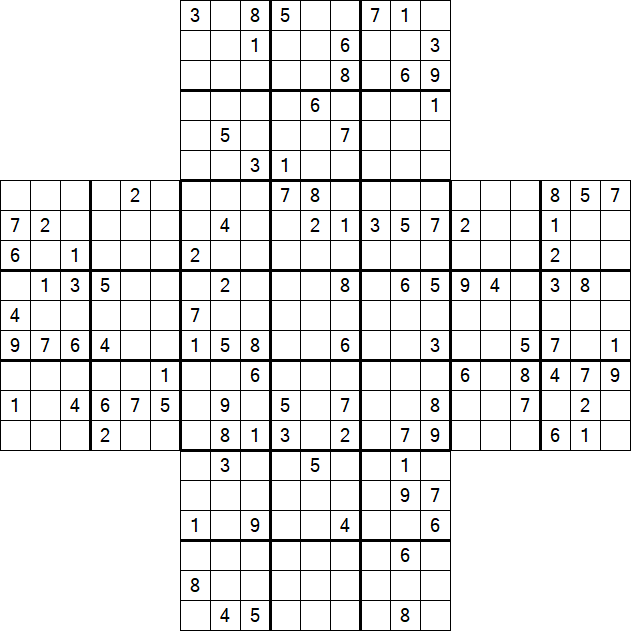 Cross Sudoku - Hard