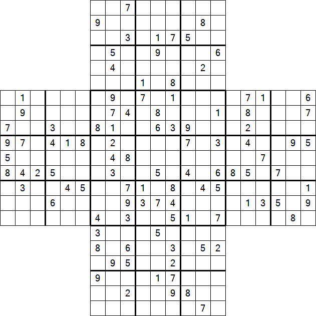 Cross Sudoku - Hard